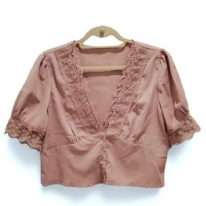 NEW Crop Top with lace detail sz L